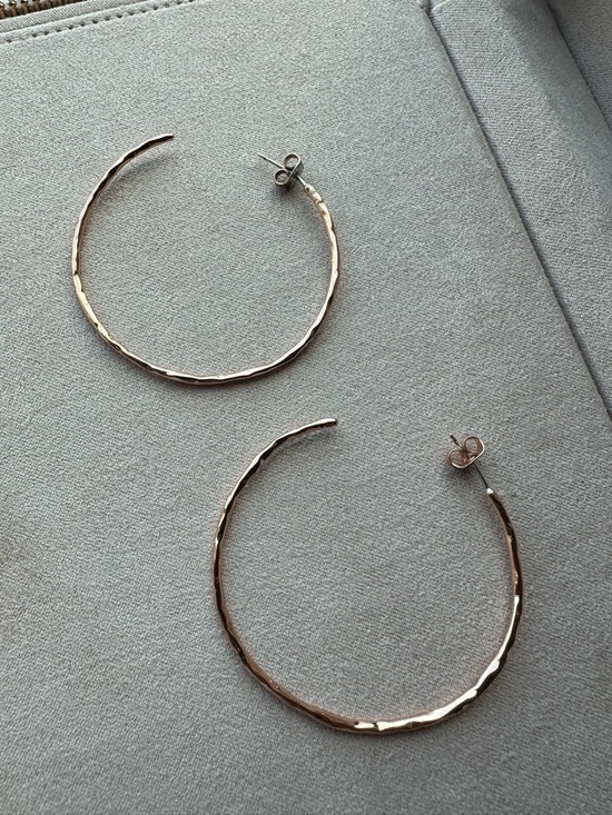 Gorjana Jewelry - Gorjana Rose Gold Textured Hoop Earrings - Women Jewelry